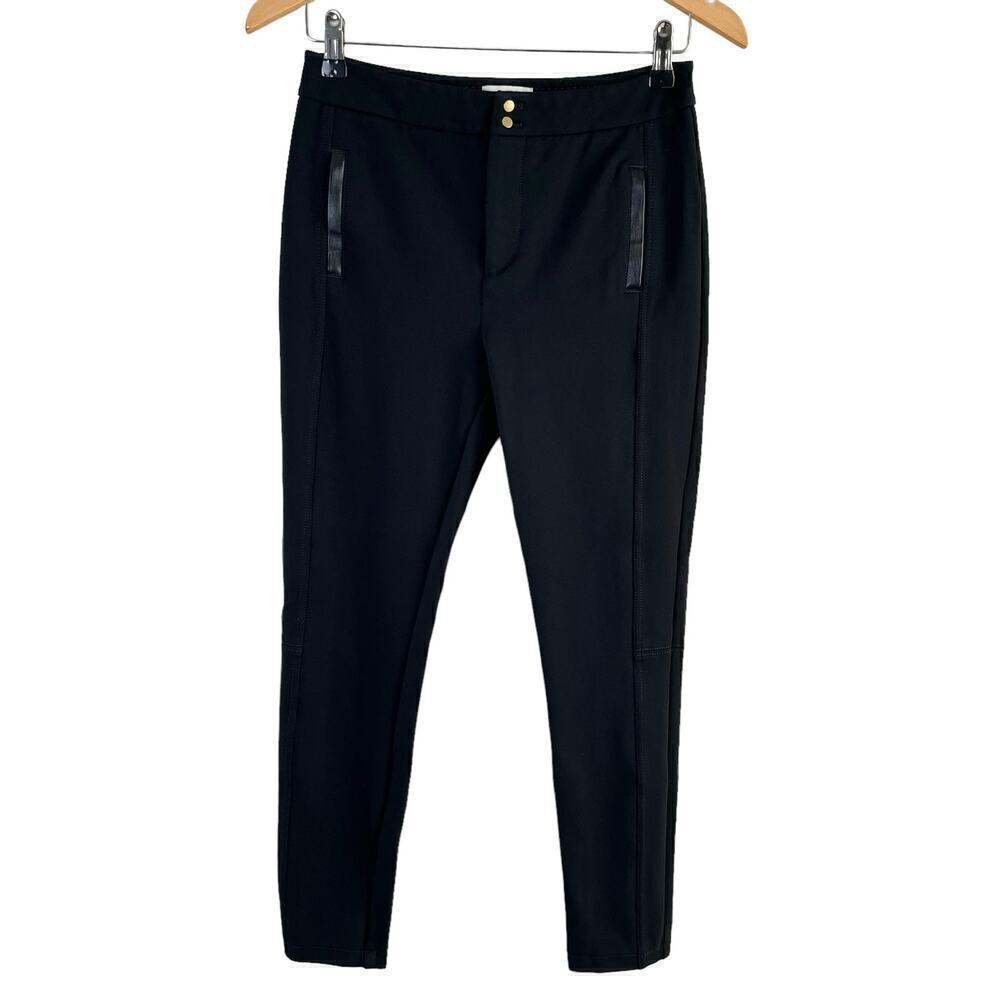 Anthropologie The Essential Slim Pants Crop High Rise Stretchy in Black,‎ Size 2